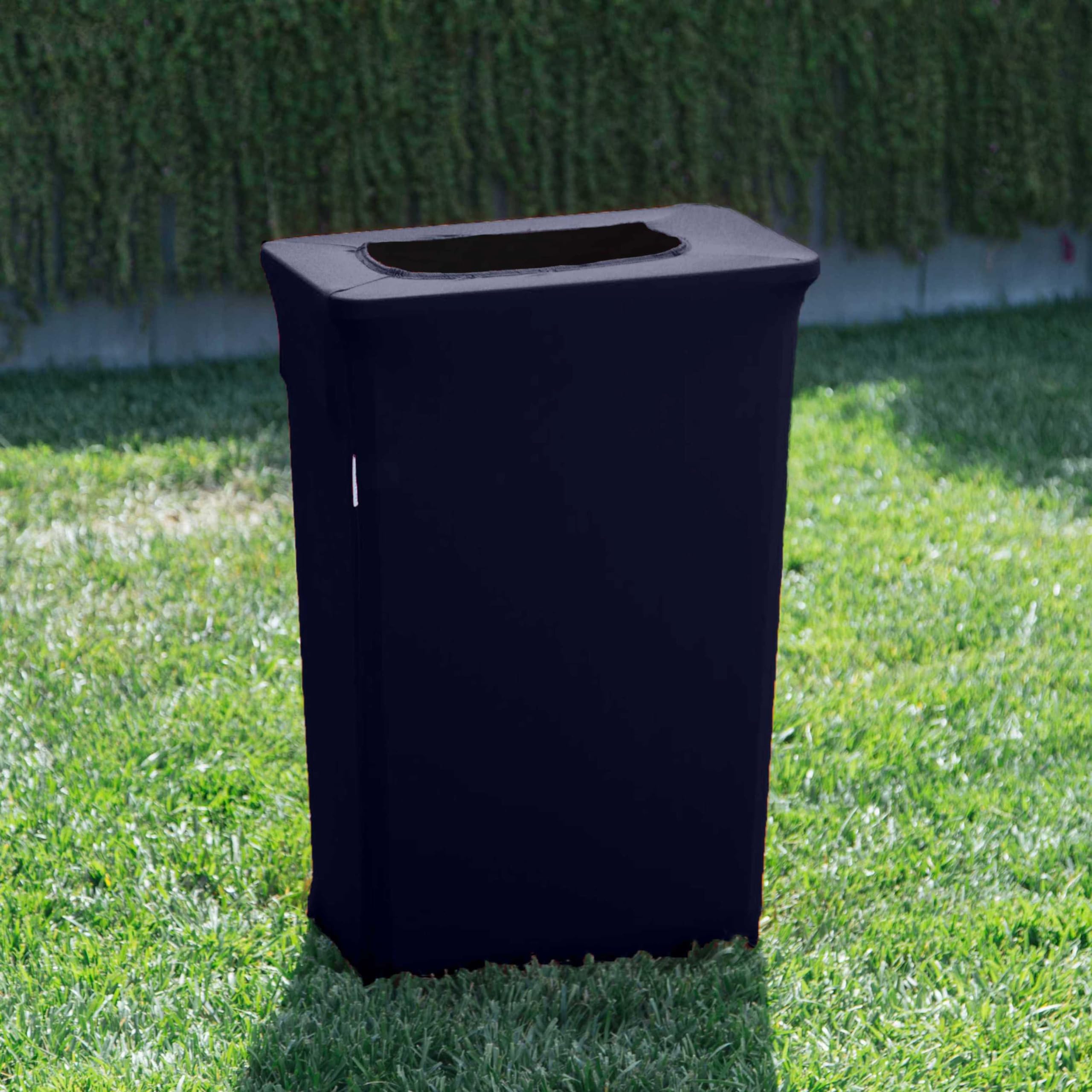 Amazon.com: LA Linen Stretch Spandex Fitted Trash Can Cover for
